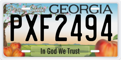GA license plate PXF2494