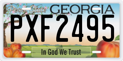 GA license plate PXF2495
