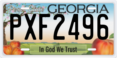 GA license plate PXF2496