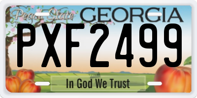 GA license plate PXF2499