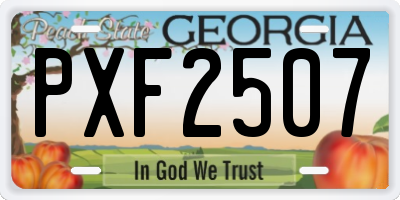 GA license plate PXF2507
