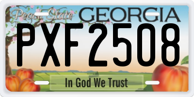 GA license plate PXF2508