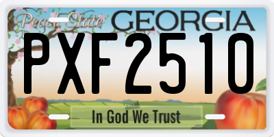GA license plate PXF2510