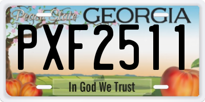 GA license plate PXF2511