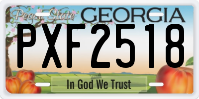 GA license plate PXF2518