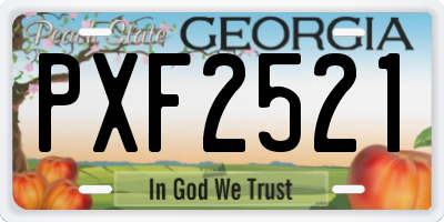 GA license plate PXF2521