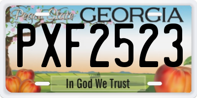 GA license plate PXF2523