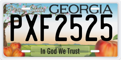 GA license plate PXF2525