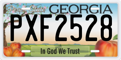 GA license plate PXF2528