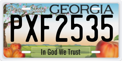 GA license plate PXF2535