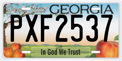 GA license plate PXF2537