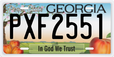 GA license plate PXF2551