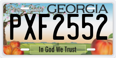 GA license plate PXF2552