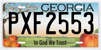 GA license plate PXF2553