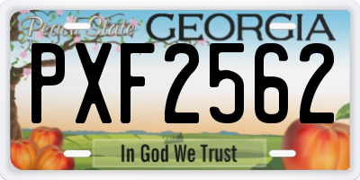 GA license plate PXF2562