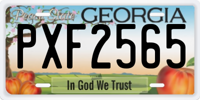 GA license plate PXF2565