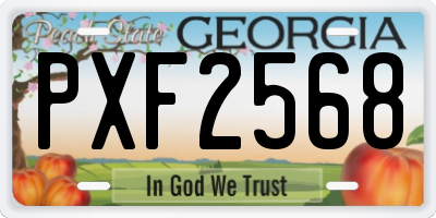 GA license plate PXF2568