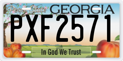 GA license plate PXF2571
