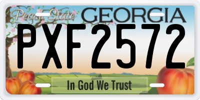 GA license plate PXF2572
