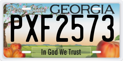 GA license plate PXF2573