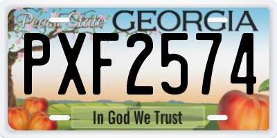 GA license plate PXF2574