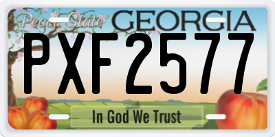 GA license plate PXF2577