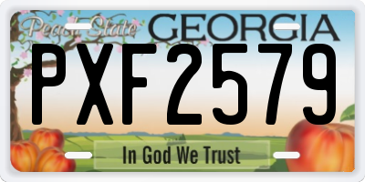 GA license plate PXF2579