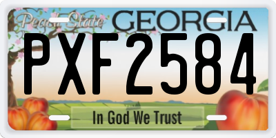 GA license plate PXF2584