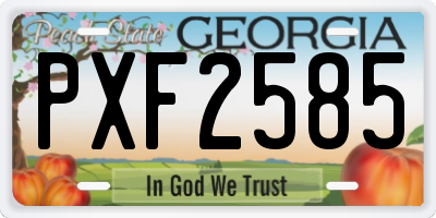GA license plate PXF2585
