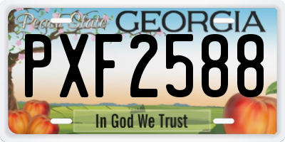 GA license plate PXF2588