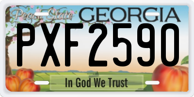GA license plate PXF2590