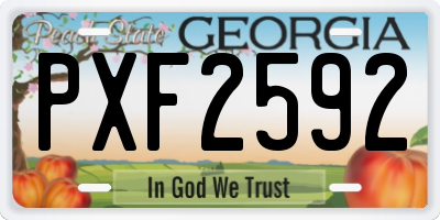 GA license plate PXF2592