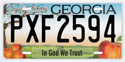 GA license plate PXF2594