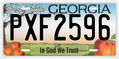 GA license plate PXF2596