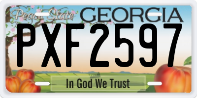 GA license plate PXF2597
