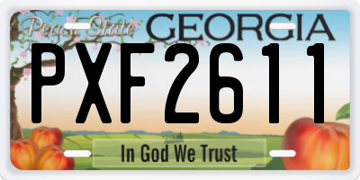 GA license plate PXF2611
