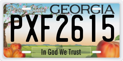 GA license plate PXF2615