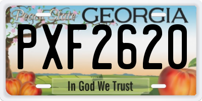 GA license plate PXF2620