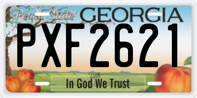 GA license plate PXF2621