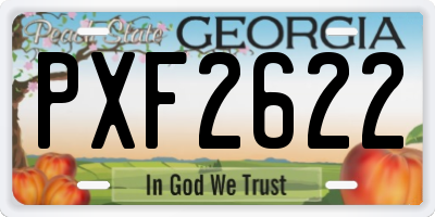 GA license plate PXF2622