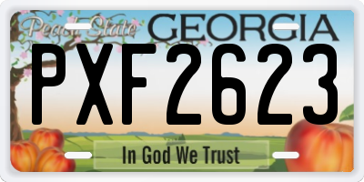 GA license plate PXF2623