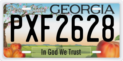 GA license plate PXF2628