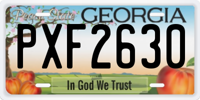 GA license plate PXF2630