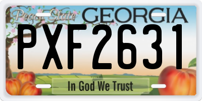 GA license plate PXF2631