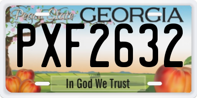 GA license plate PXF2632