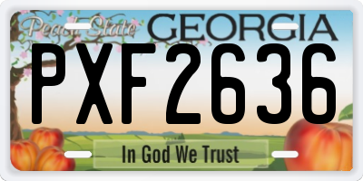GA license plate PXF2636