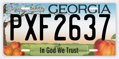 GA license plate PXF2637