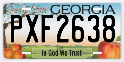 GA license plate PXF2638