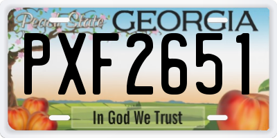 GA license plate PXF2651