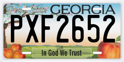 GA license plate PXF2652